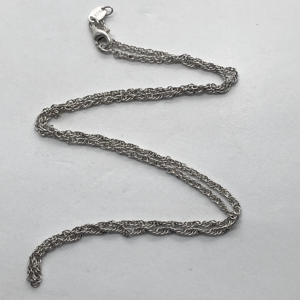 Vtg Sterling Silver Relaxed Link Twisted Cable Chain 20” Length 2mm Width